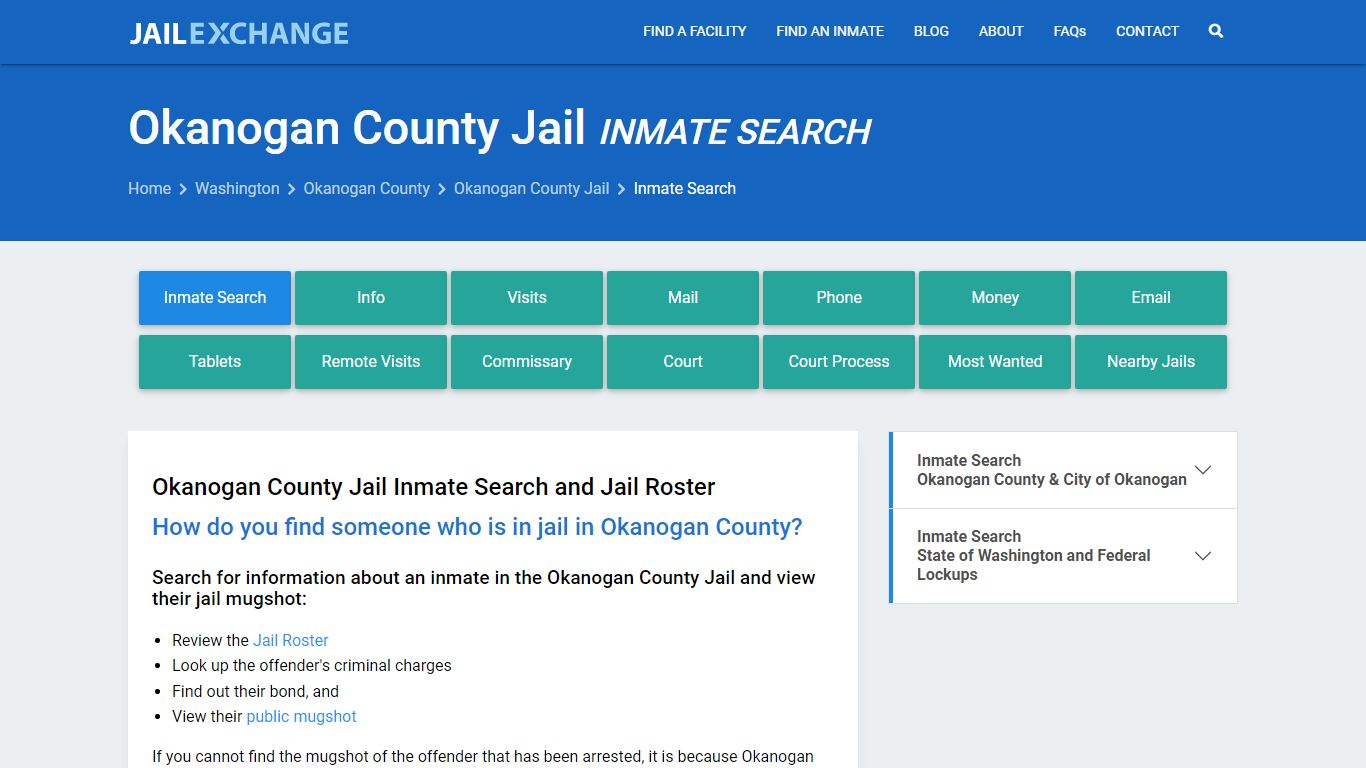 Inmate Search: Roster & Mugshots - Okanogan County Jail, WA