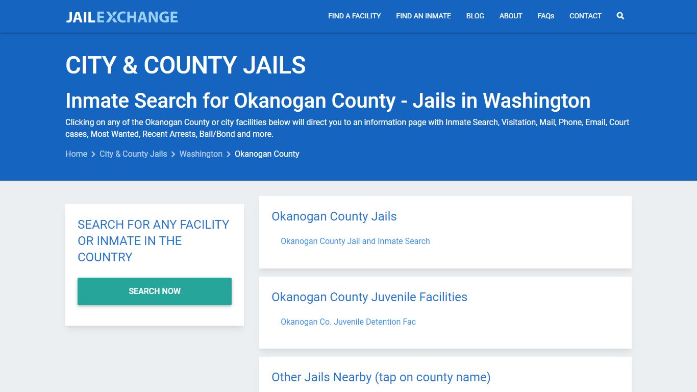 Inmate Search for Okanogan County | Jails in Washington - Jail Exchange