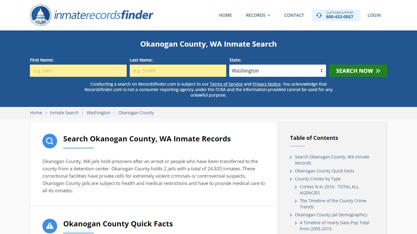 Okanogan County, WA Inmate Lookup & Jail Records Online